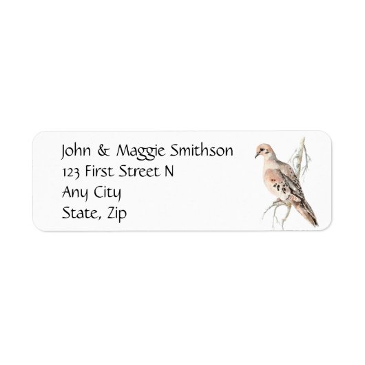 Rourning Dove/Turtle dove, Bird, Address Label (Voorkant)