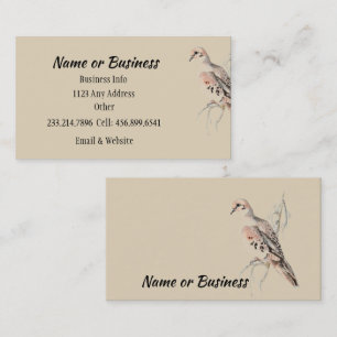 Rourning Dove/Turtle Dove Kaart voor aanpassing Visitekaartje