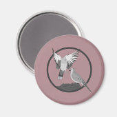 Rourning Doves - Wildlife Circle Series Magneet (Voorkant / Achterkant)