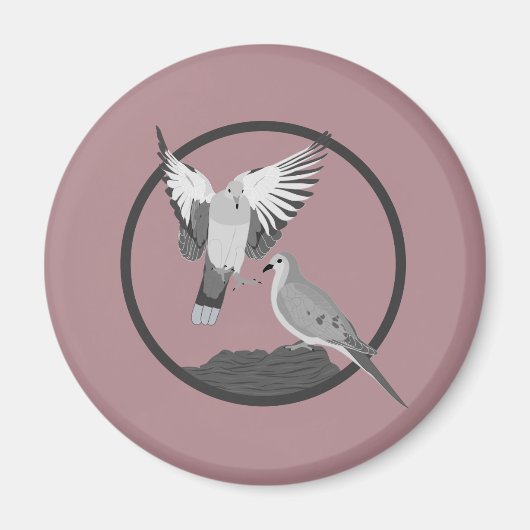 Rourning Doves - Wildlife Circle Series Magneet (Voorkant)