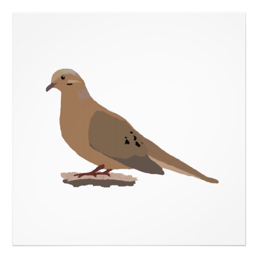 Rourning, Love of Turtle Dove Digitally Drage Bird Foto Afdruk (Voorkant)