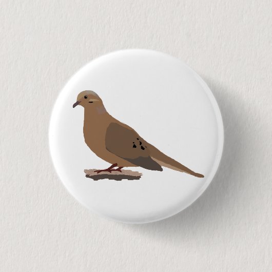 Rourning, Love of Turtle Dove Digitally Drage Bird Ronde Button 3,2 Cm (Voorkant)