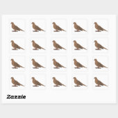 Rourning, Love of Turtle Dove Digitally Drage Bird Vierkante Sticker (Vel)