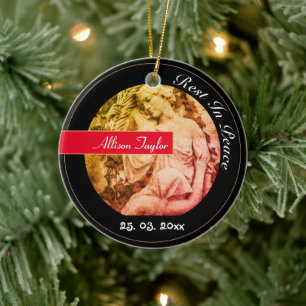 Rourning met Anglel, Memorial Ornament/Kerstmis Keramisch Ornament