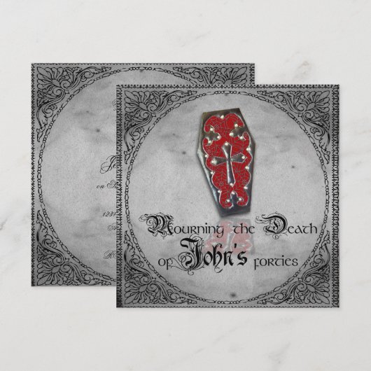 Rourning the Death of (my young) Party Invitation Kaart (Voorkant / Achterkant)