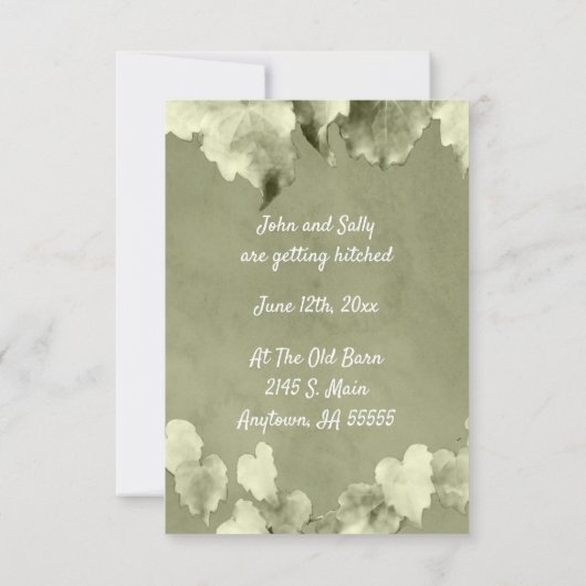 Rousse Bladeren Save The Date (Achterkant)