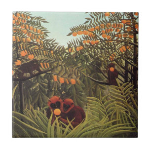 Rousseau - Apen in de Sinaasappelboomgaard Tegeltje
