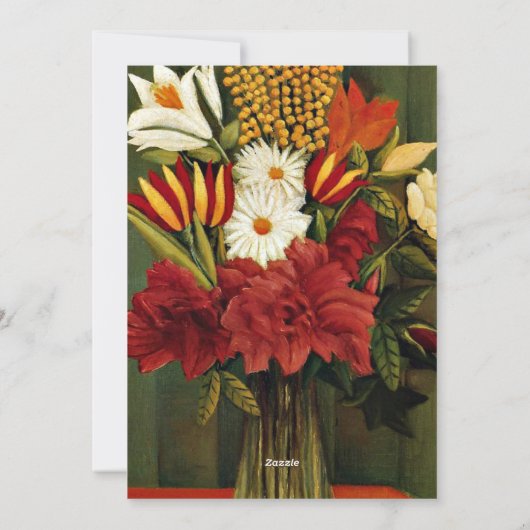 Rousseau - Boeket Bloemen met een Klimop Tak Feestdagenkaart (Achterkant)