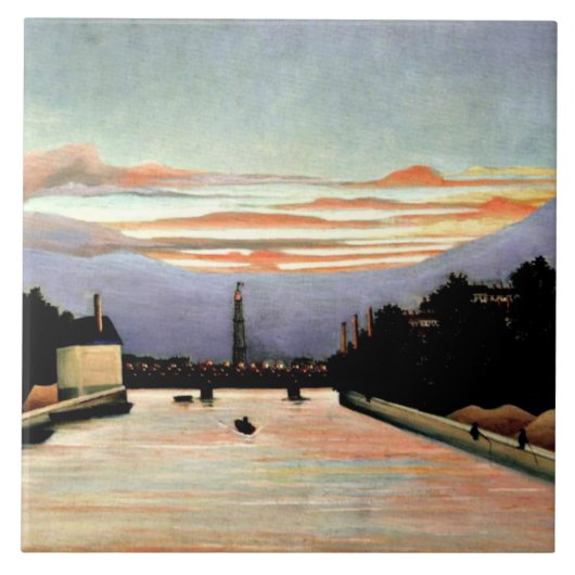 Rousseau - De Eiffeltoren, fijne kunst Tegeltje (Voorkant)