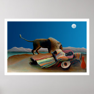 Rousseau - de slapende zigeuner - de  klassieke mu poster