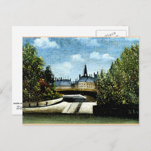 Rousseau - Het Ile de la Cite, fijne kunst Briefkaart (Voorkant / Achterkant)