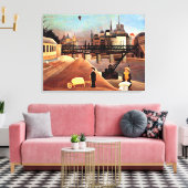 Rousseau - Ile Saint Louis en Notre Dame Canvas Afdruk (Insitu (Woonkamer))