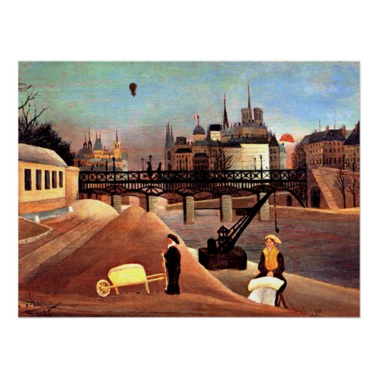 Rousseau - Ile Saint Louis en Notre Dame Poster (Voorkant)