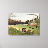 Rousseau - Landschap en vier jonge meisjes Canvas Afdruk (Voorkant)