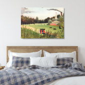Rousseau - Landschap en vier jonge meisjes Canvas Afdruk (Insitu (Slaapkamer))