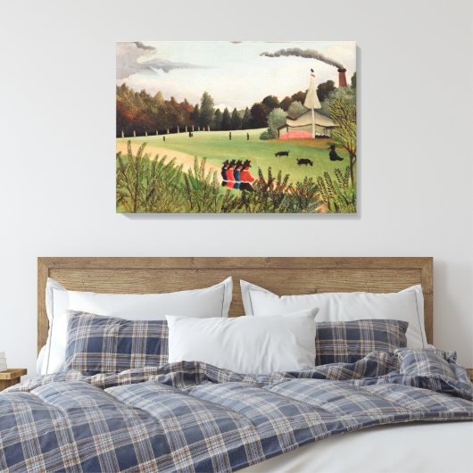 Rousseau - Landschap en vier jonge meisjes Canvas Afdruk (Insitu (Slaapkamer))