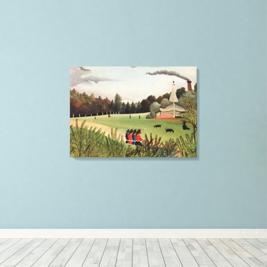 Rousseau - Landschap en vier jonge meisjes Canvas Afdruk (Insitu (Houten vloer))