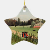 Rousseau - Landschap en vier jonge meisjes Keramisch Ornament (Voorkant)