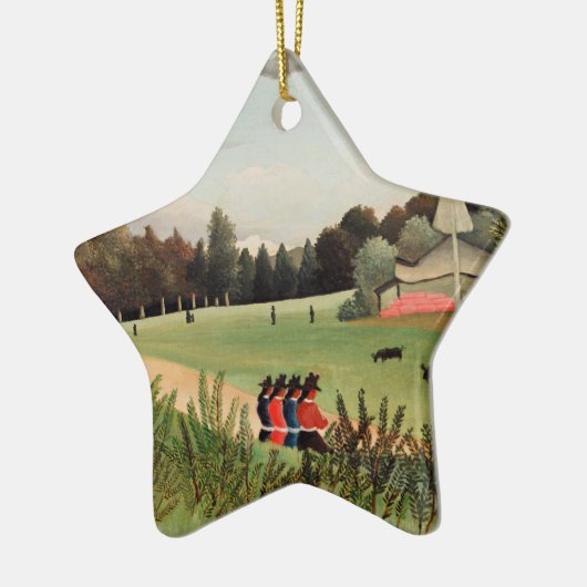 Rousseau - Landschap en vier jonge meisjes Keramisch Ornament (Links)