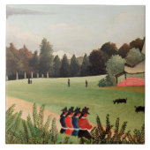 Rousseau - Landschap en vier jonge meisjes Tegeltje (Voorkant)
