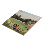 Rousseau - Landschap en vier jonge meisjes Tegeltje (Zijkant)