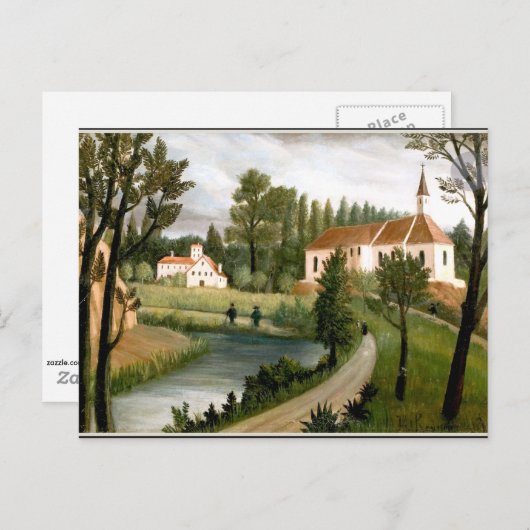 Rousseau - Landschap met Chapel, mooie kunst Briefkaart (Voorkant / Achterkant)