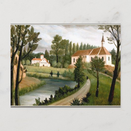 Rousseau - Landschap met Chapel, mooie kunst Briefkaart (Voorkant)