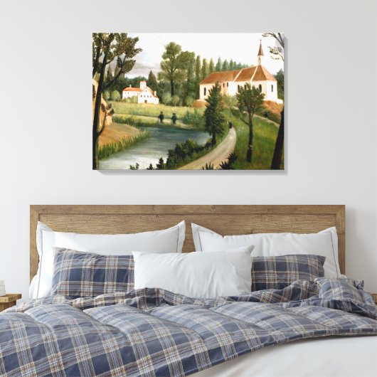 Rousseau - Landschap met Chapel, mooie kunst Canvas Afdruk (Insitu (Slaapkamer))