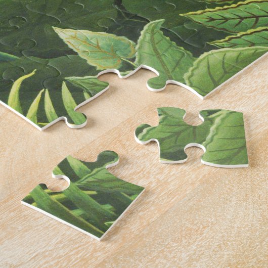 Rousseau Oerwoud Tropical Lion Art — Botanisch afd Legpuzzel (Zijkant)