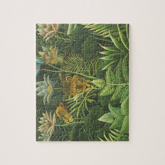Rousseau Oerwoud Tropical Lion Art — Botanisch afd Legpuzzel (Verticaal)