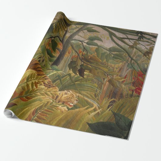 Rousseau Oerwoud Tropische Tijger Kunst Cadeaupapier (Uitgerold)