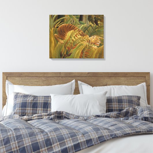 Rousseau Oerwoud Tropische Tijger Kunst Canvas Afdruk (Insitu (Slaapkamer))