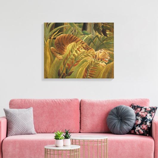 Rousseau Oerwoud Tropische Tijger Kunst Canvas Afdruk (Insitu (Woonkamer))