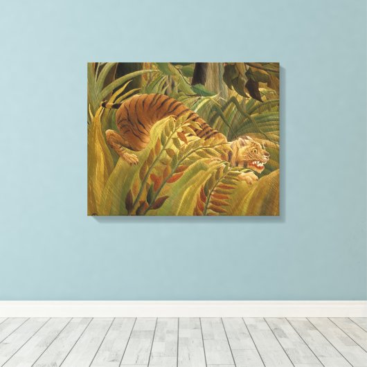 Rousseau Oerwoud Tropische Tijger Kunst Canvas Afdruk (Insitu (Houten vloer))