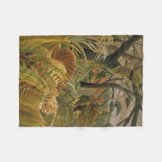 Rousseau Oerwoud Tropische Tijger Kunst Fleece Deken (Voorkant (Horizontaal))