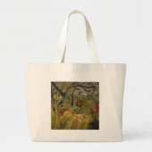 Rousseau Oerwoud Tropische Tijger Kunst Grote Tote Bag (Voorkant)