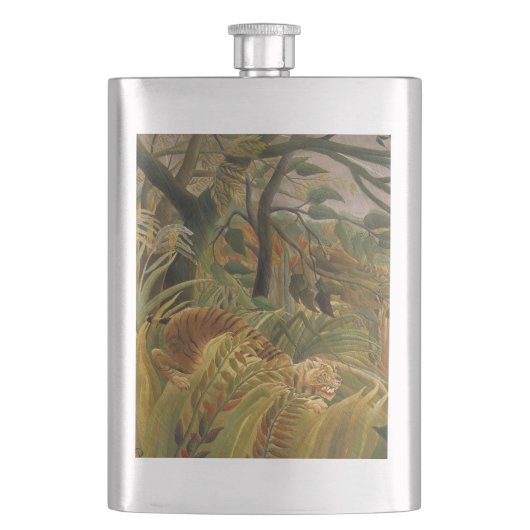 Rousseau Oerwoud Tropische Tijger Kunst Heupfles (Voorkant)