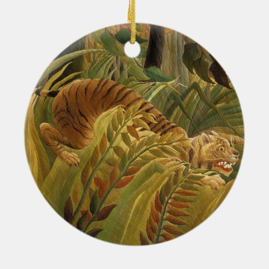 Rousseau Oerwoud Tropische Tijger Kunst Keramisch Ornament (Achterkant)