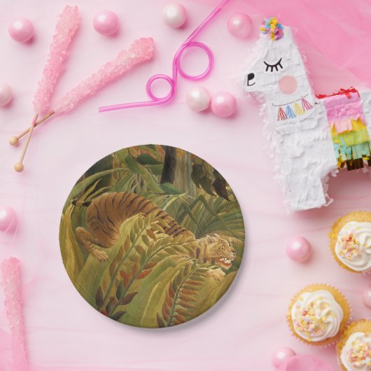 Rousseau Oerwoud Tropische Tijger Kunst Papieren Bordje (Feest)