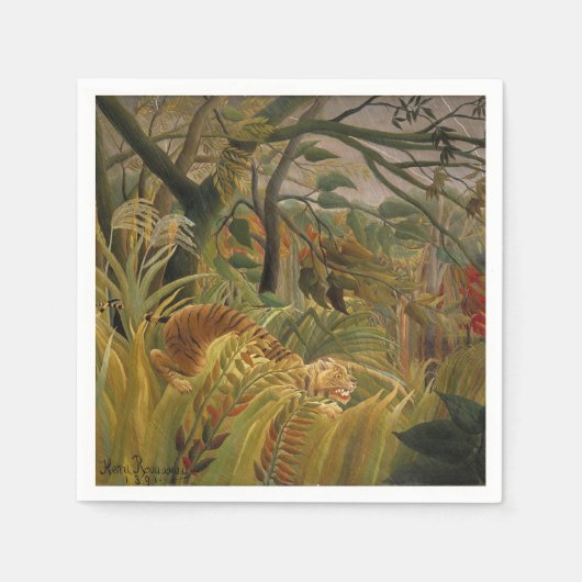 Rousseau Oerwoud Tropische Tijger Kunst Servet (Voorkant)