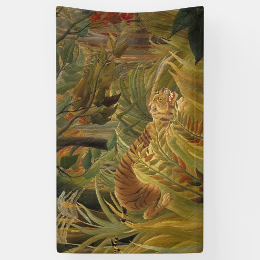 Rousseau Oerwoud Tropische Tijger Kunst Spandoek (Verticaal)