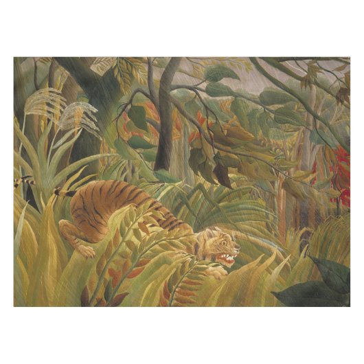 Rousseau Oerwoud Tropische Tijger Kunst Tafelkleed (Voorkant (Horizontaal))