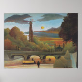 Rousseau Seine and Eiffel-tower in the sunset Post Poster (Voorkant)