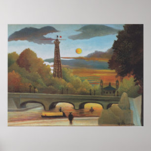 Rousseau Seine and Eiffel-tower in the sunset Post Poster