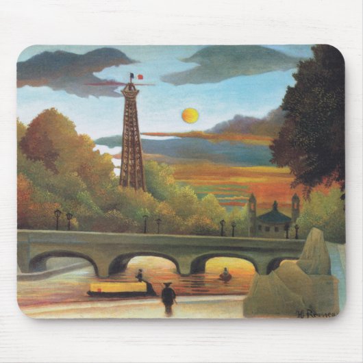 Rousseau Seine en Eiffel-toren op zonsondergang Muismat (Voorkant)