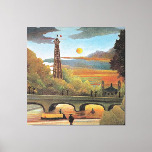 Rousseau - Seine en Eiffeltoren Canvas Afdruk (Voorkant)