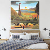 Rousseau - Seine en Eiffeltoren Canvas Afdruk (Insitu (Slaapkamer))