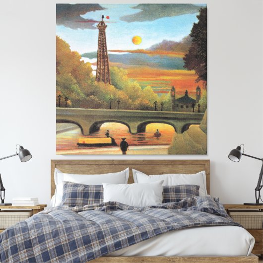 Rousseau - Seine en Eiffeltoren Canvas Afdruk (Insitu (Slaapkamer))