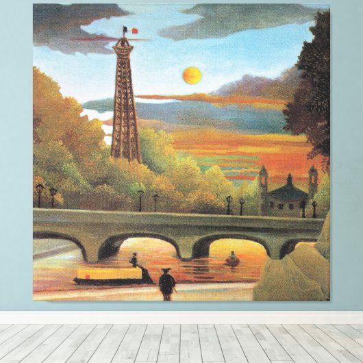 Rousseau - Seine en Eiffeltoren Canvas Afdruk (Insitu (Houten vloer))