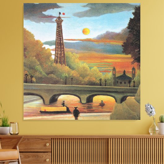Rousseau - Seine en Eiffeltoren Canvas Afdruk (Insitu (Woonkamer))